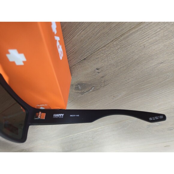 SPY Optic Cyrus Square Sunglasses Matte Black Happy Gray Green Lenses - Picture 5 of 9